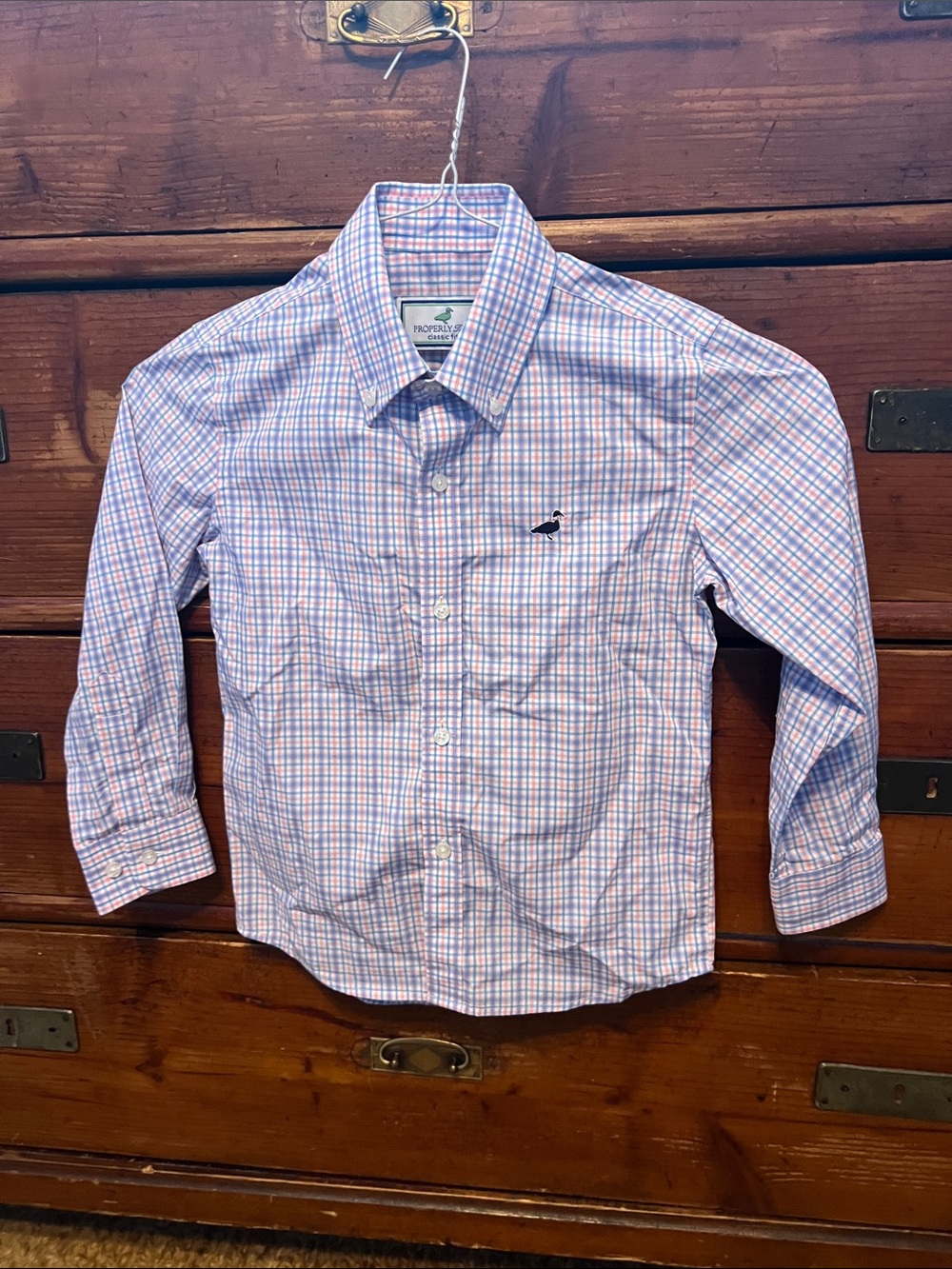 Properly Tied Boys Pink & Blue Plaid Button-Down Shirt, 4t